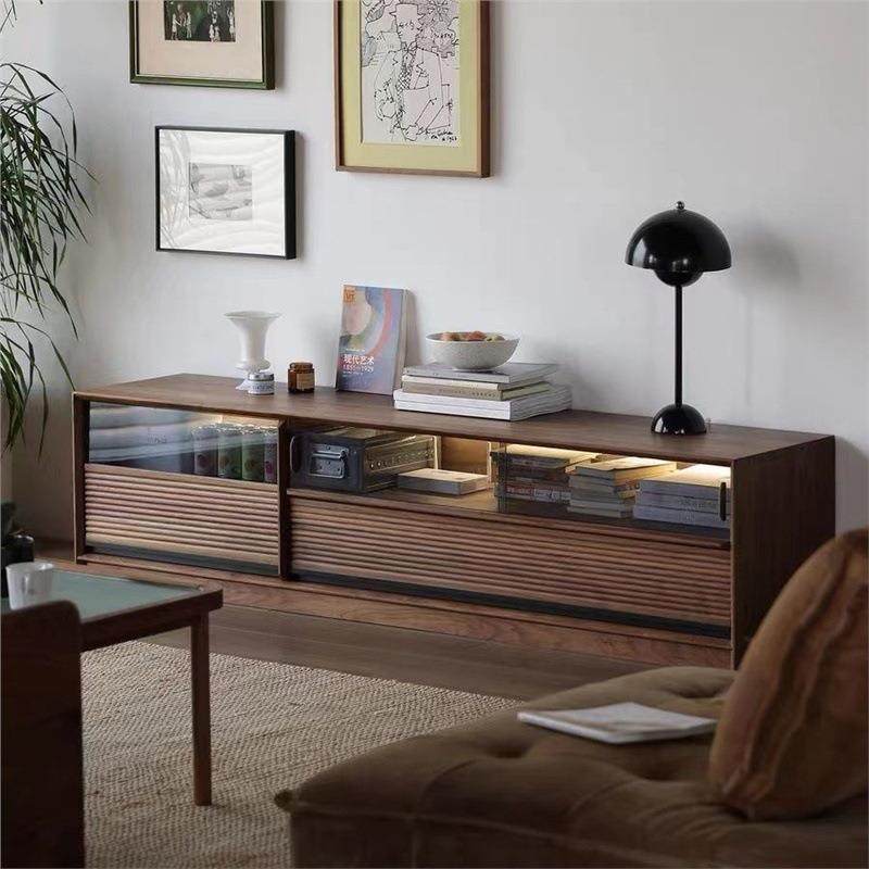 北欧黑胡桃全实木电视柜地柜复古落地柜简约复古玻璃储物柜客厅,自行车/骑行装备/零配件,更多零件/配件,淘宝优惠券,粉丝福利购,淘宝优惠卷