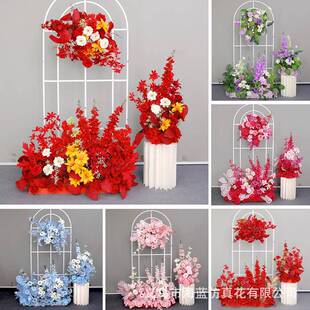 婚庆千代兰仿真花排玫红色森系婚礼场景布置地排花订婚背景装饰花