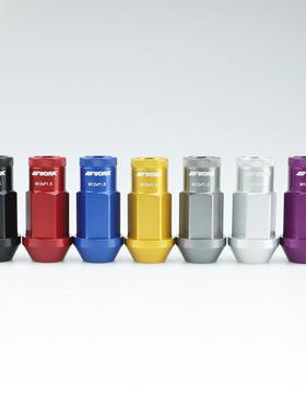 汽车改装Work防盗款螺帽7075铝合金50mmM12*1.5/M12*1.25轮毂螺母