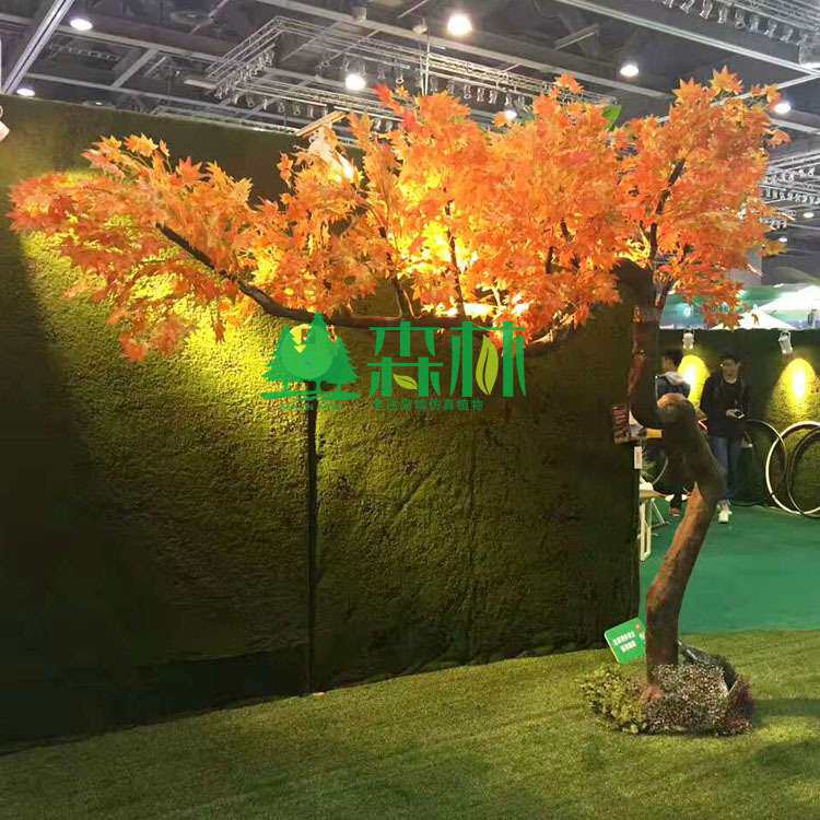 森林仿真植物花卉盆景异形假枫树 创意装饰鸡爪槭树工艺品 带底座