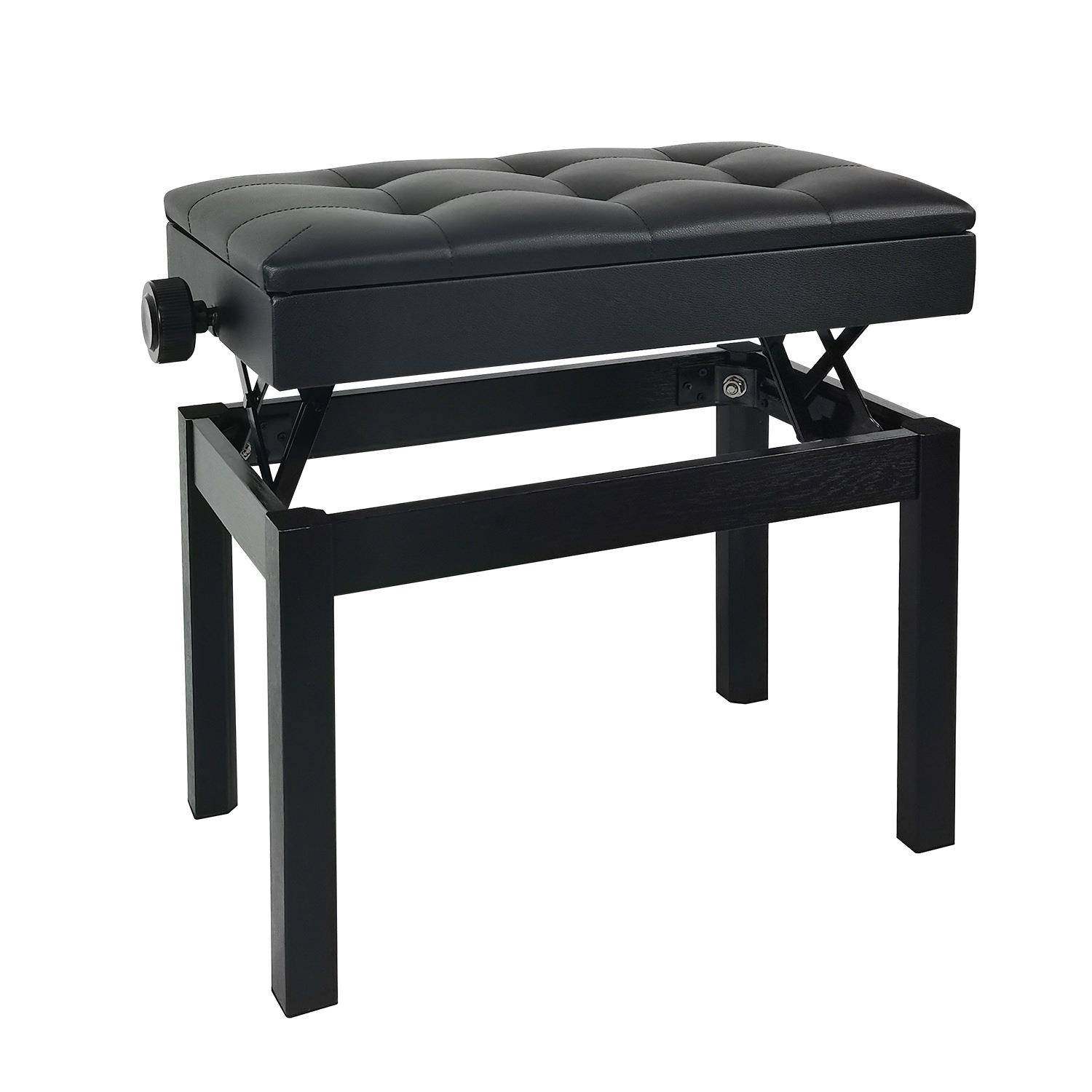 木质升降钢琴凳单人实木可调节琴凳带书箱实木钢琴凳吉他乐器通用