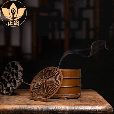 庆松堂苏工铜炉名家胡庆松制蜘蛛园艺雕复古紫铜印香炉打香篆熏香,家居饰品,香篆,淘宝优惠券,粉丝福利购,淘宝优惠卷