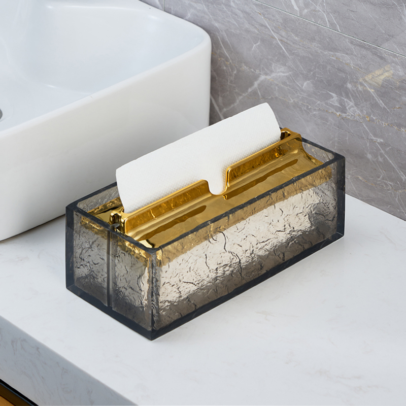 轻奢下沉式擦手纸巾盒酒店卫生洗手间台擦手N纸盒抹干手抽纸盒定