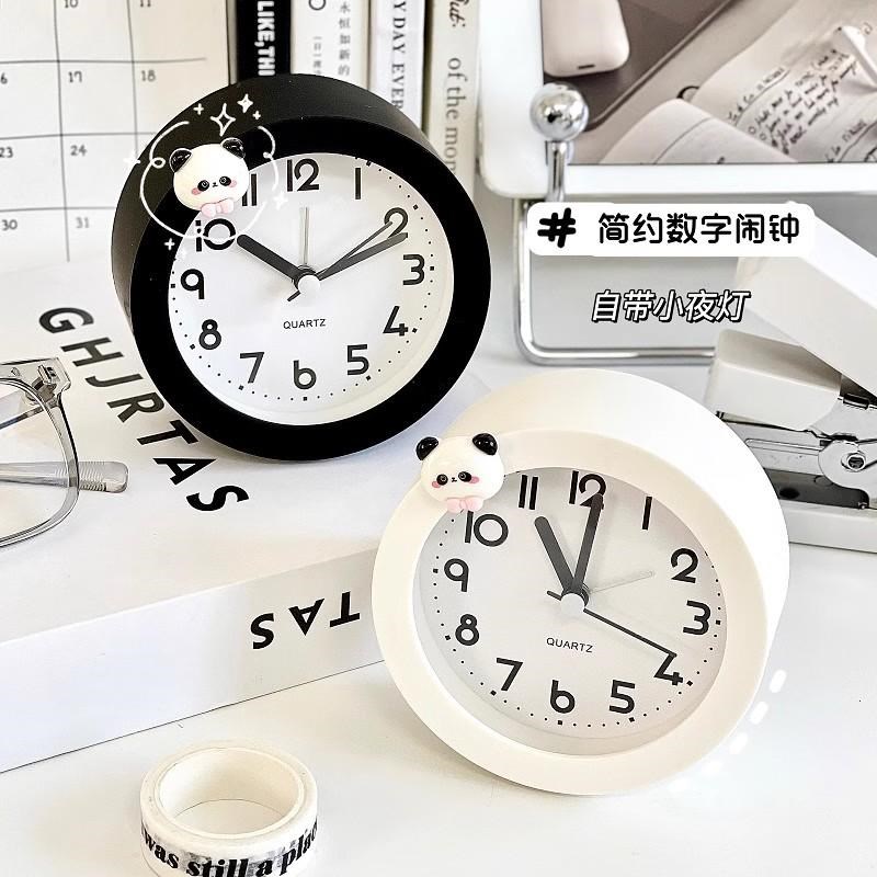 家用台式时钟可爱闹钟摆件学生书桌闹钟北欧风床头办公Y室桌面闹