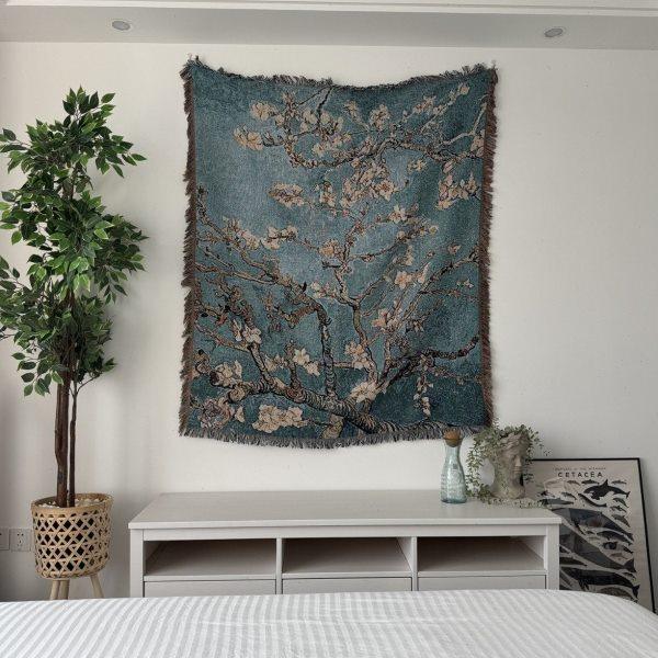 梵 盛开的杏花 Almond Blossom 挂毯装饰毯沙发毯盖毯床毯,饰品/流行首饰/时尚饰品新,线,淘宝优惠券,粉丝福利购,淘宝优惠卷