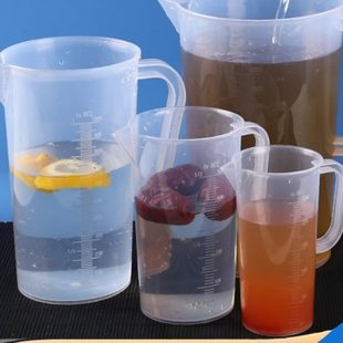 包邮5000ml毫升塑料带盖大量杯带手柄带刻度耐高温 塑料量筒 烧杯