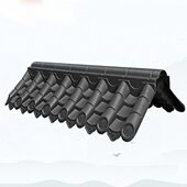 梦古37墙中号双面瓦树脂一体中式 饰院墙仿古围墙瓦 墙头塑料压顶装