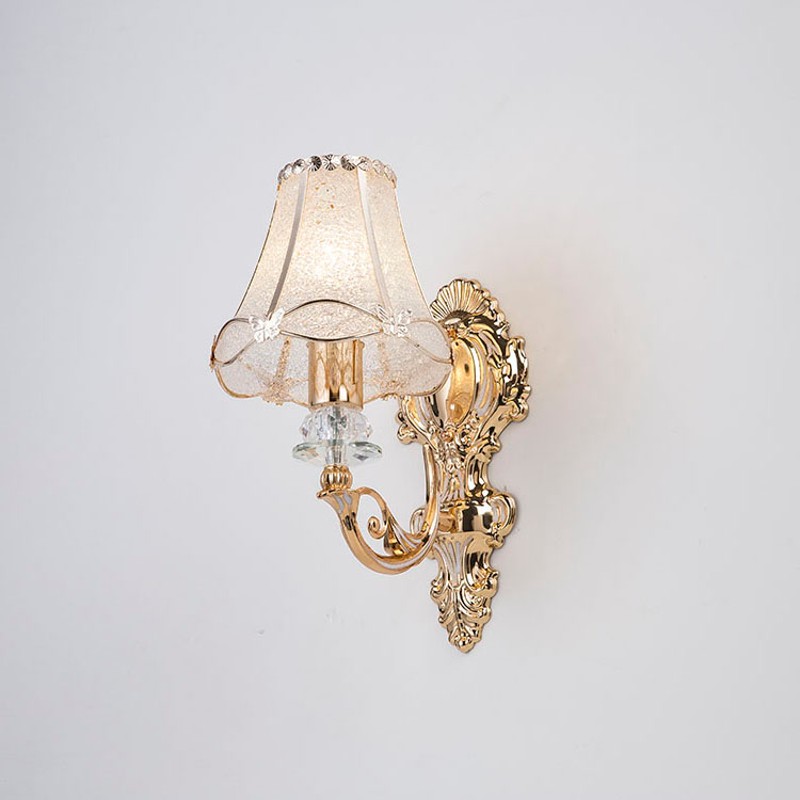 欧式简约玻璃客厅电视墙房间卧室双头床头灯KOTV酒店客房玻璃壁灯