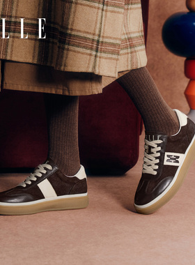 【KK专属】ELLE休闲板鞋女鞋2025新款秋季百搭德训鞋爆款休闲鞋X