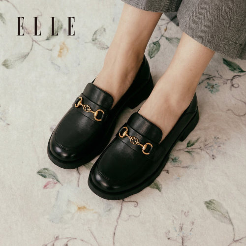 ELLE法式厚底增高乐福鞋软底单鞋
