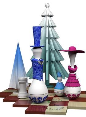 厂家直销商场圣诞美陈DP点装饰雕塑 圣诞IP美陈布置摆件造型雕塑