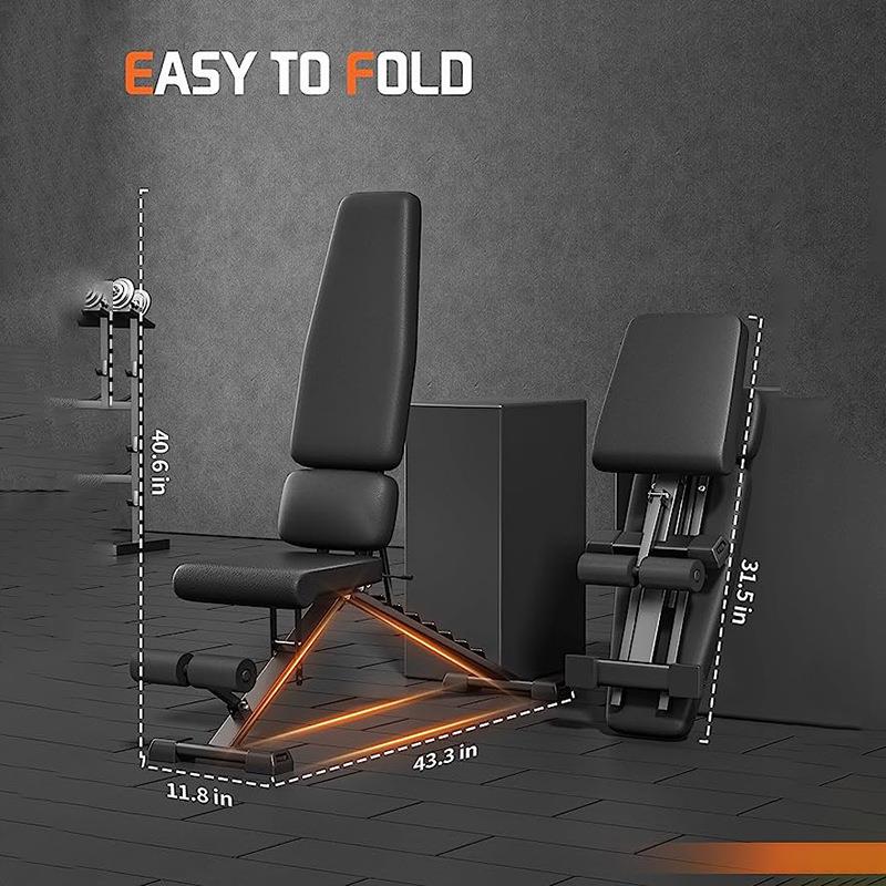 哑铃凳家用多功能健身椅仰卧起坐板腹肌健身器材可折叠飞鸟卧推凳