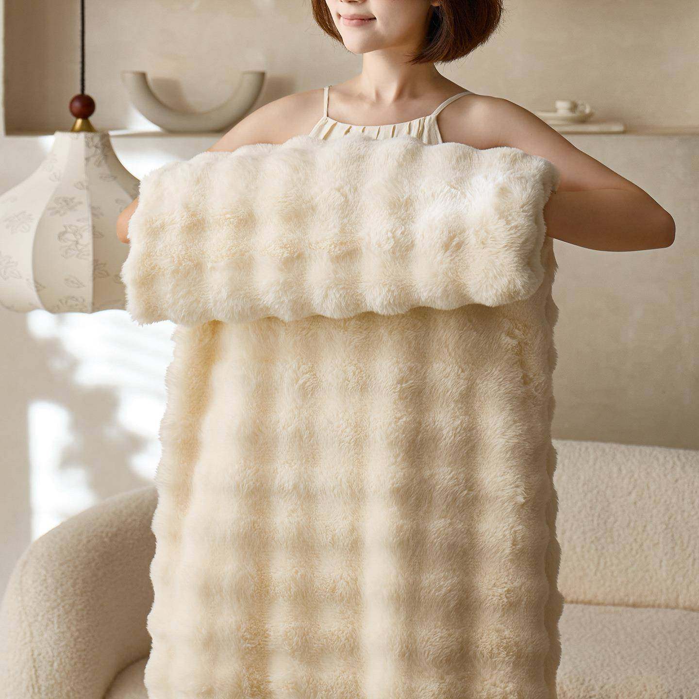 慵懒格调！加厚亲肤柔软毯子仿兔绒毯冬季保暖加厚毛毯盖毯午睡毯,3C数码配件,其它配件,淘宝优惠券,粉丝福利购,淘宝优惠卷