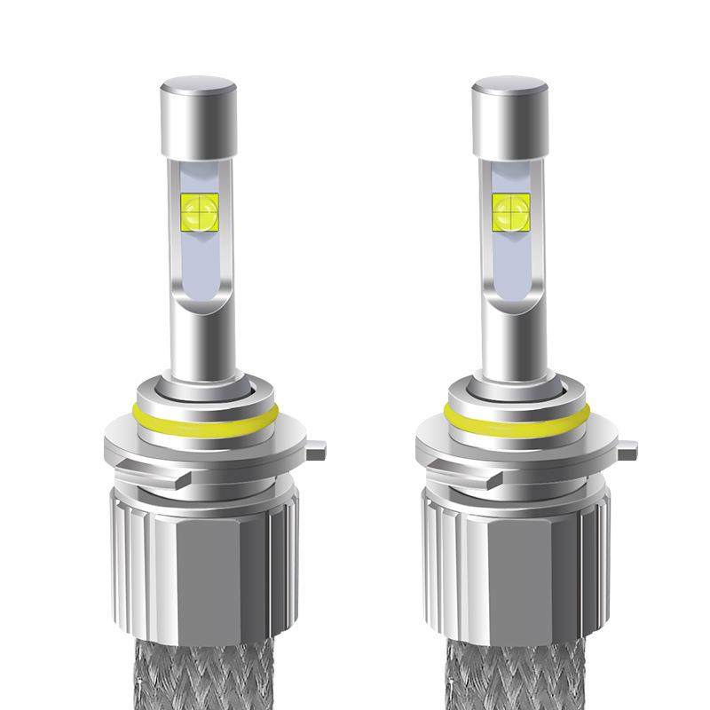 汽车LED大灯4300k带透镜XHP50科瑞灯珠 编织带 铝带散热超亮H4 H7