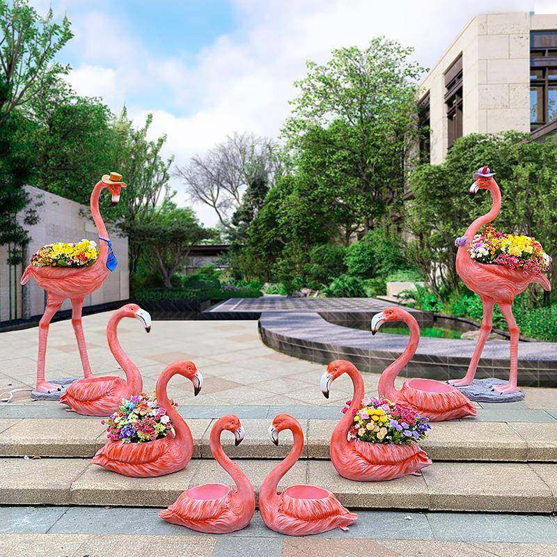 户外庭院仿真动物卡通火烈鸟雕塑花盆花缸花园幼儿园装饰园林摆件,自行车/骑行装备/零配件,更多零件/配件,淘宝优惠券,粉丝福利购,淘宝优惠卷