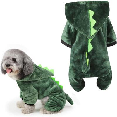 Cute Dinosaur Design Pet Costume Pet Warm Coat Two legged