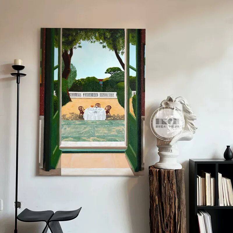 马蒂斯艺术玄关装饰画客厅沙发温馨风景手绘油画小众高级感壁挂画,家居饰品,现代装饰画,淘宝优惠券,粉丝福利购,淘宝优惠卷
