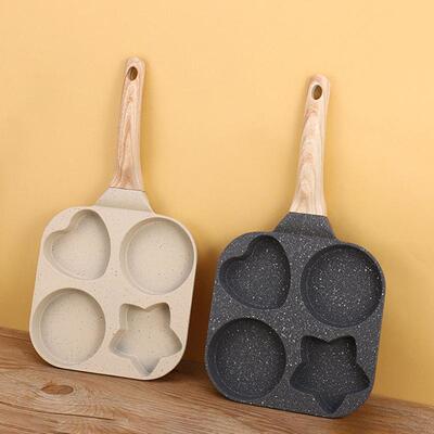 Multi shape Non stick Egg Frying Pan 4 Hole Breakfast