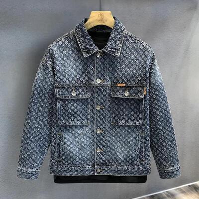 High End Denim Jacket For Men Trendy Loose Fit Fashionable