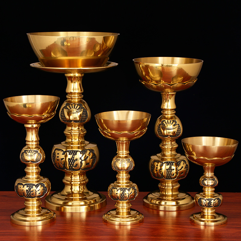圆通工艺佛像供佛油灯灯盏黄铜碗酥油灯佛堂佛前供灯长明灯食用油