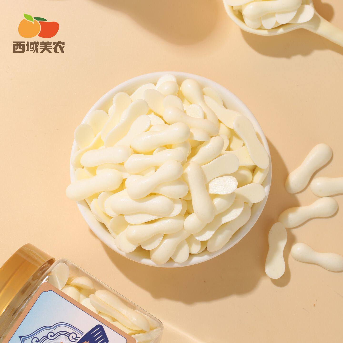 西域美农奶片鲜奶钙力脆60g罐装内蒙纯奶片补钙宝宝休闲健康零食