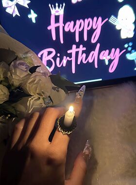 【蜡烛戒指】戒指蜡烛DIY迷你蜡烛戴手上创意生日惊喜拍照的道具