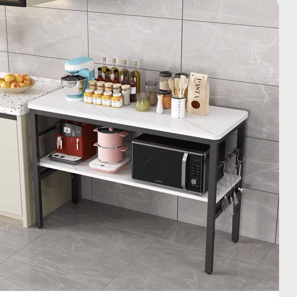 厨房岩板桌切菜桌导台桌置物架多功能长桌简易储物架家用微波炉架