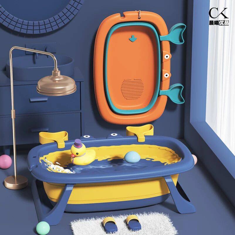 婴儿洗澡盆浴盆宝宝可折叠幼儿坐躺大号浴桶宠物家用新生儿童用品