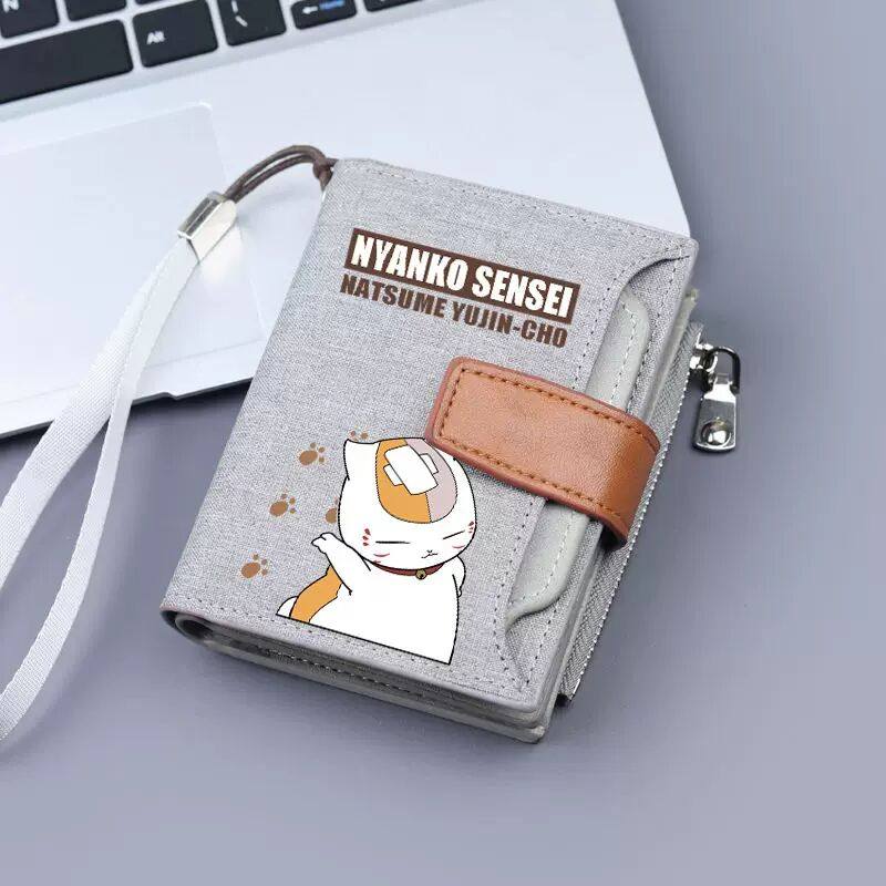 夏目友人帐钱包动漫周边二次元毛老师折叠短款零钱包学生手拿卡包,模玩/动漫/周边/娃圈三坑/桌游,动漫背包/钱包/箱包,淘宝优惠券,粉丝福利购,淘宝优惠卷