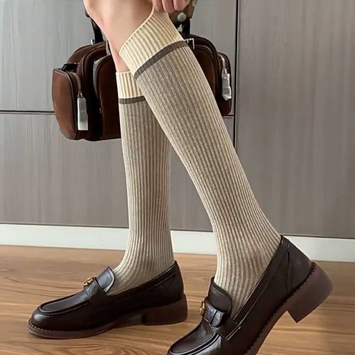 复古风通勤乐福鞋低跟深口小皮鞋圆头时尚百搭棕色一脚蹬单鞋女