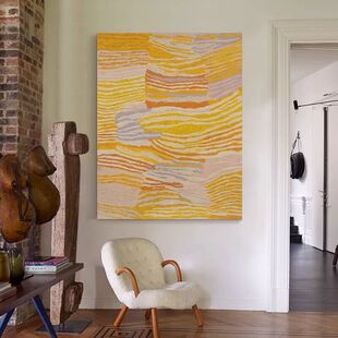 《晨光》赤贫风客厅装饰画抽象艺术黄色ins风餐厅玄关背景墙挂画