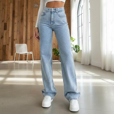 Women's Slim High Waisted Straight Leg Jeans for Tall Women