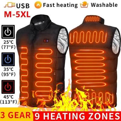 9 Zone Heated Vest Electric Heated Jacket for Men and Women