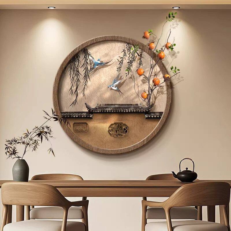 新中式花鸟玄关装饰画餐厅柜书房挂画宋氏美学茶室氛围布置高级感