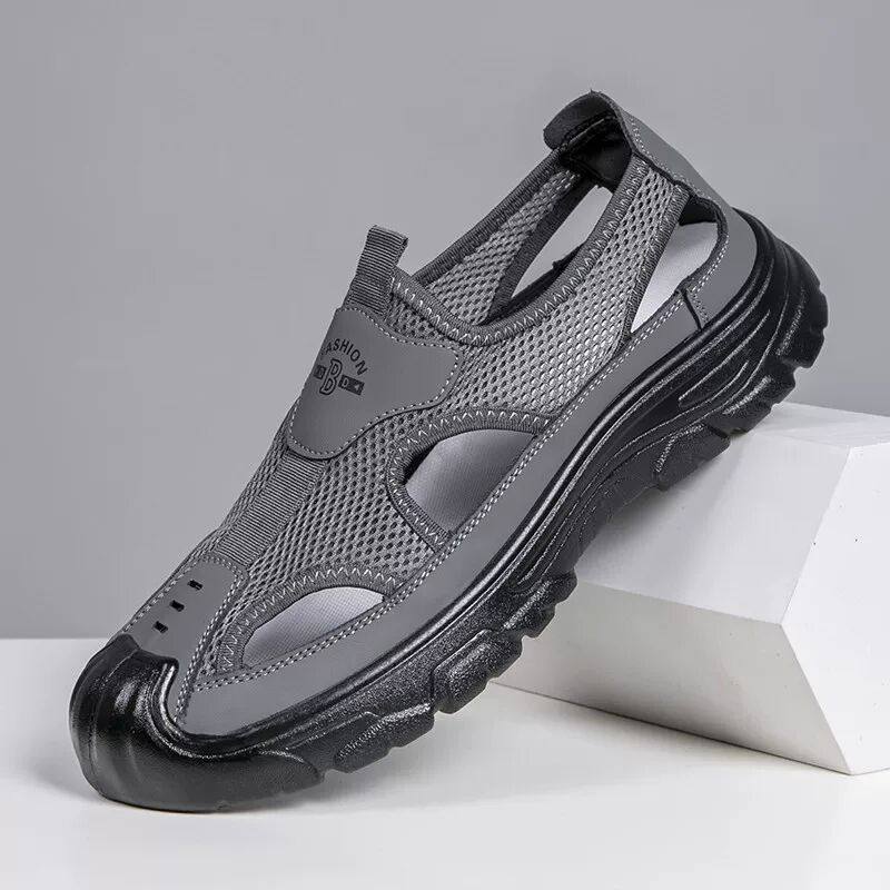 夏季透气包头镂空男凉鞋中老年休闲百搭老北京防滑凉鞋男款沙滩鞋,流行男鞋,洞洞鞋,淘宝优惠券,粉丝福利购,淘宝优惠卷