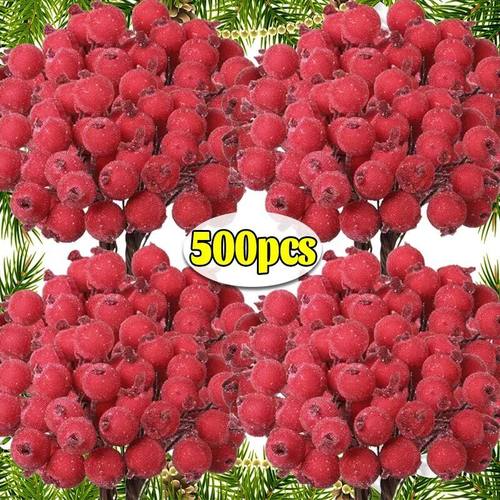 Frosted Artificial Red Berries Christmas Garland Holly Berry