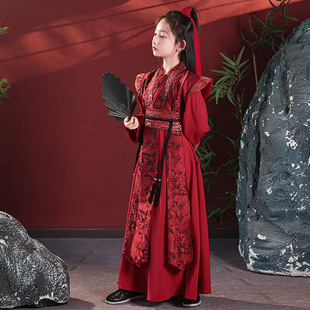 儿童汉服女童花木兰cos服装仙侠风女孩剑客飞鱼服侠客古装中国风