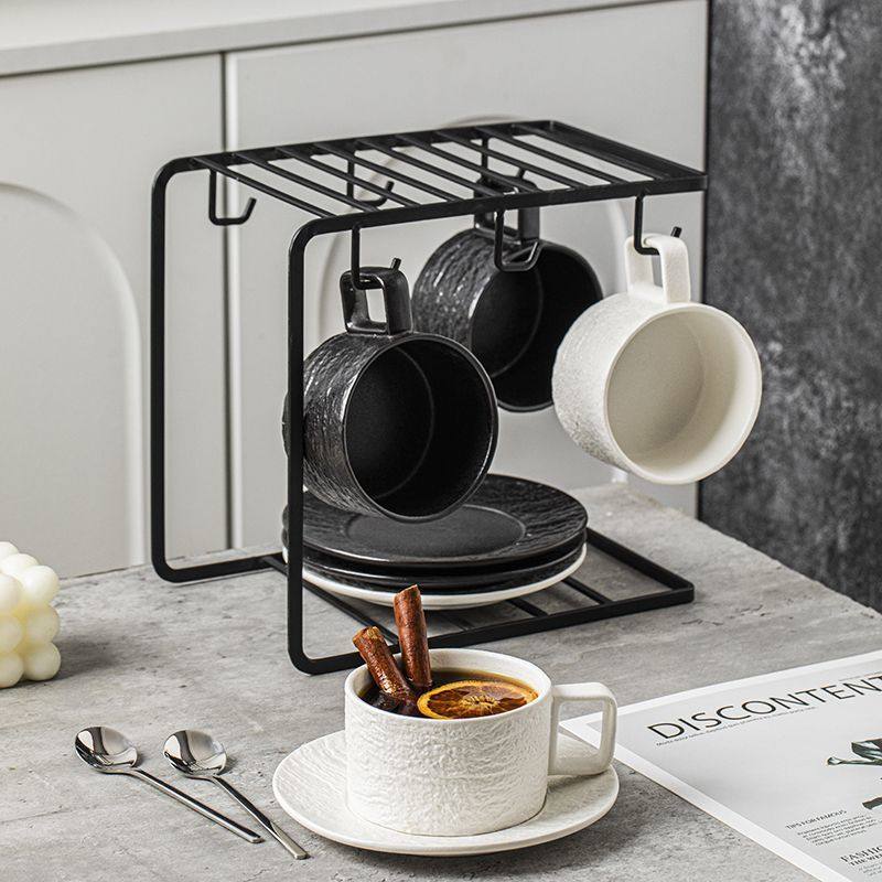 杯子高级感轻奢高颜值高颜值陶瓷咖啡杯碟套装意美式轻奢早餐杯带