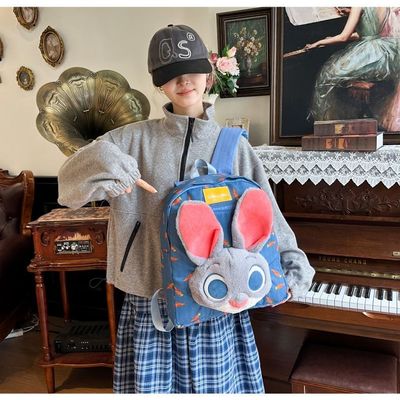迪士尼疯狂可爱动物双肩包朱迪尼克毛绒书包卡通大容量玩偶背包