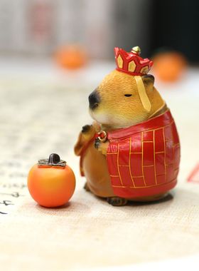 离谱摆件简约现代树脂摆件卡皮巴拉水豚唐僧办公桌面情侣桌摆生日
