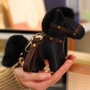 五福小马挂件精品皮质小马仔毛绒玩具公仔挂饰家居摆件公司礼品