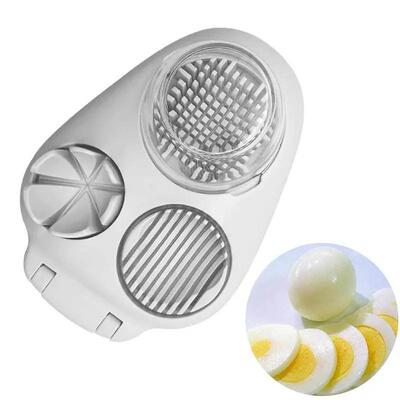 1 Set 3in1 Kitchen Egg Slicer Cutter Stainless Steel Egg