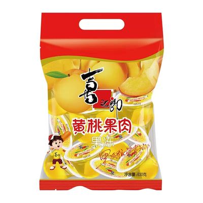 喜之郎黄桃果肉果冻30克x21杯共630g 大果肉量贩装儿童小休闲零食