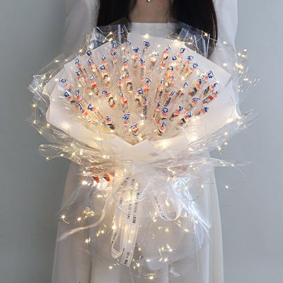 自己包装花束材料棒棒糖奶糖花束手捧花包装纸材料包套装生日礼物