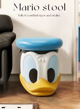 卡通唐老鸭换鞋凳摆件家用小凳子门口客厅卧室创意家居乔迁礼物