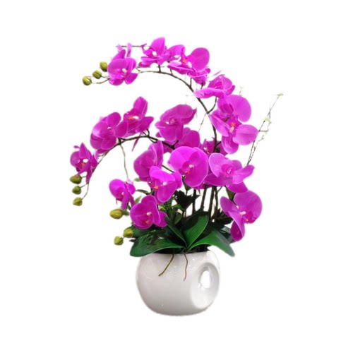 手感pu蝴蝶兰仿真花艺高端摆花客厅摆设花装饰假花摆件盆栽电视柜