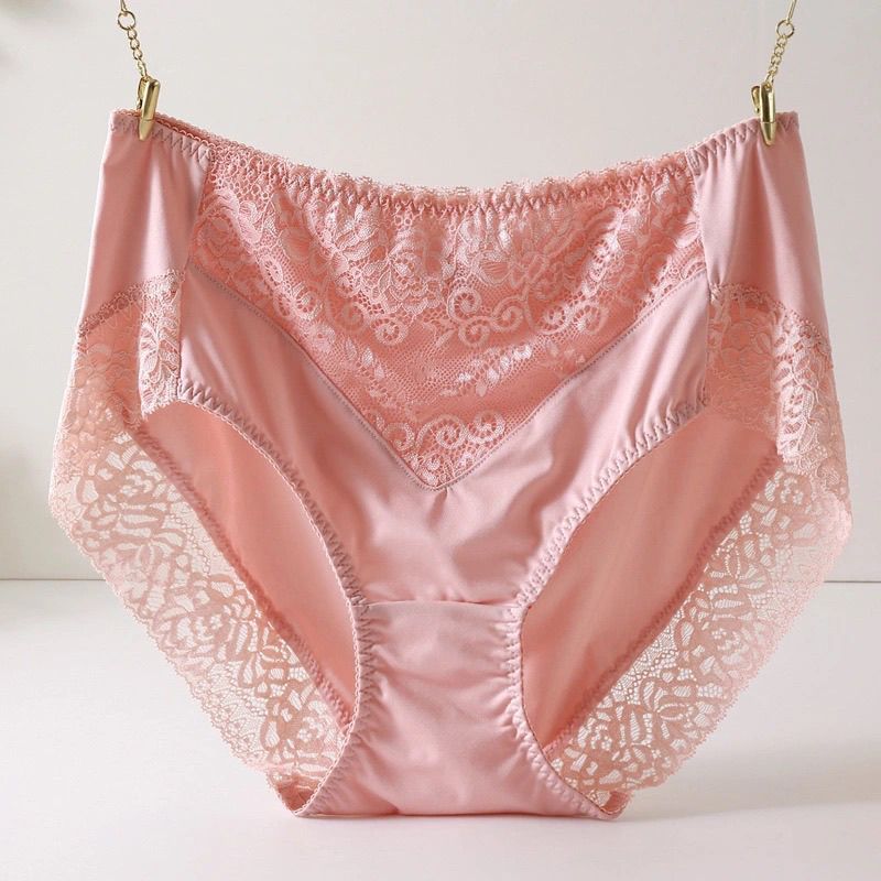 2026爆款2025新款胖mm高腰收腹牛奶丝内裤纯棉裆蕾丝无痕三角性感