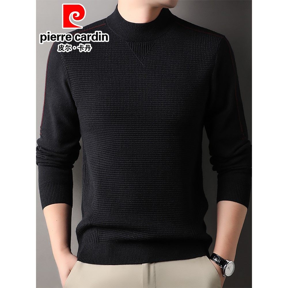 皮尔卡丹华夫格毛衣2025春秋季新款半高领毛衣打底针织衫中年男装,男装,针织衫/毛衣,淘宝优惠券,粉丝福利购,淘宝优惠卷