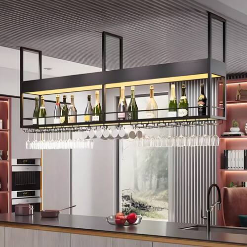 奶茶店烧烤店餐厅客厅酒店酒吧吧台吊架酒架置物架家用酒架展示架