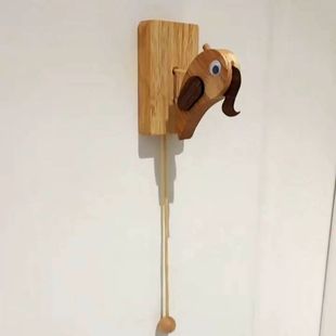 啄木鸟门铃拖拉敲门器实木装饰挂件民宿创意摆件玩具家用纯手工
